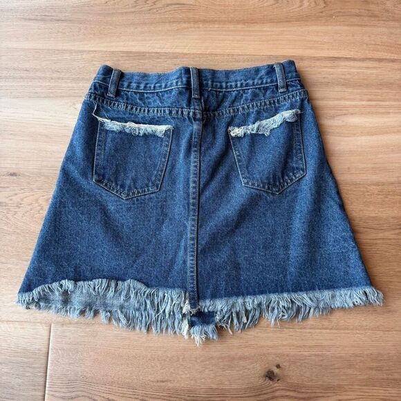 NEW POL Button Front Denim Mini Skirt Size Small - Picture 5 of 5